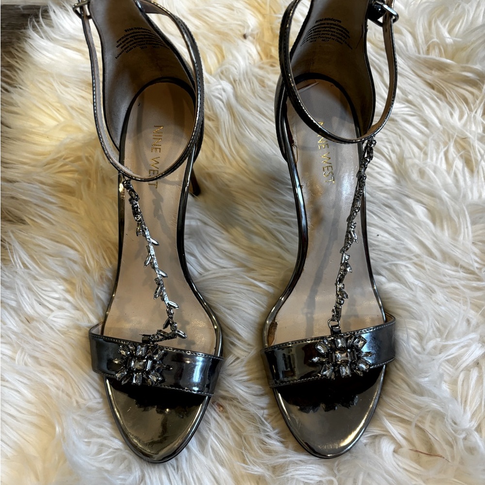 Beautiful opened toe heels by 9 West .